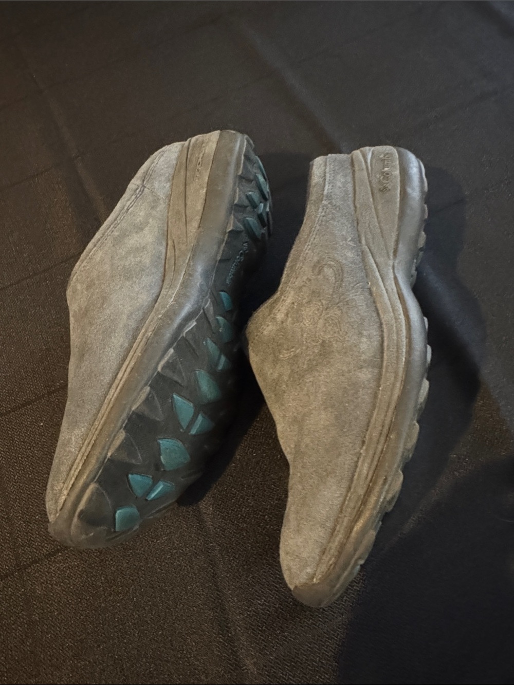 Columbia Gray Suede Slip-On Clog with Embossed Detail
